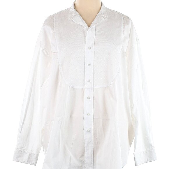 Frank & Eileen White Victoria Tuxedo Bib Button-Down Relaxed-Fit Shirt Size M - Picture 1 of 4